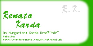 renato karda business card